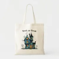 Halloween Trick or Treat Bag with Creepy House