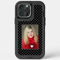 Your Photo Family Gray & Black Checkerboard Otterbox iPhone Case