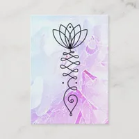 *~* Ombre Peony Healer Massage Reiki Yoga Lotus Business Card