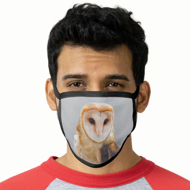 Beautiful Serene Barn Owl Face Mask