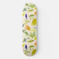 Rustic Watercolor Floral Garden Botanical Skateboard