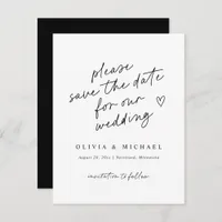 Modern Note Handwriting Wedding Save The Date