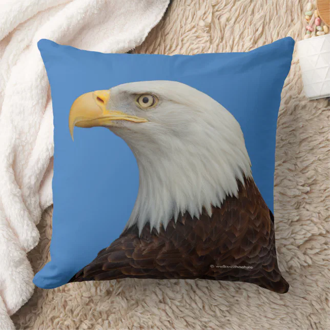 Profile of an Adult Bald Eagle Throw Pillow