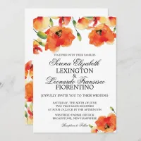 Elegant California Golden Poppy Summer Wedding Invitation