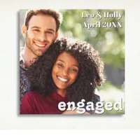 Engagement Photo Engaged Couple Personalized Canvas Print