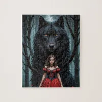 Red and the Black Wolf Jigsaw Puzzle