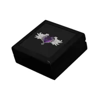 Goth Purple Heart with Angel Wings Gift Box