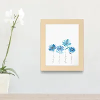 Ho'oponopono & Blue Flowers Framed Art