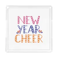 CUSTOMIZABLE New Year Cheer Bright Colors Acrylic Tray