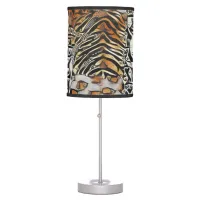 Safari Wild Animal Print Footed Table Lamp