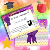 Creativity award School reward prize certificate