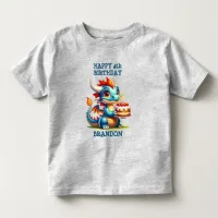 Dragon Themed Personalized Birthday Boy Toddler T-shirt