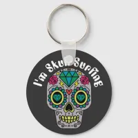 Decorated Abstract Skull Keychain