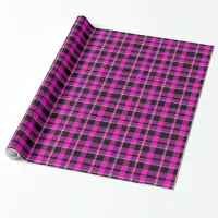 Pink and Black Plaid Wrapping Paper