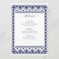 Mexican Navy Papel Picado Boho Bridal Shower Menu