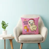 Christmas Llama Throw Pillow