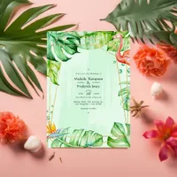 Exotic Tropical Geometric Wedding Invitation