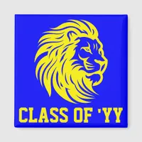 Lion Mascot Blue and Yellow Graduate Gift Magnet