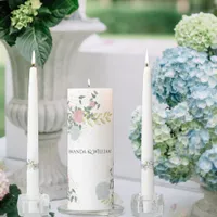 Finely flourished wedding unity candle set