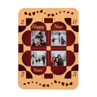 Geometric colored frames - 4 photos happy new year magnet