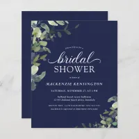 Budget Navy Blue Eucalyptus Bridal Shower