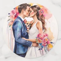 Beautiful Wedding Couple with Cute Funny  Confetti