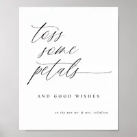 Modern Elegant Toss Some Petals Wedding Sign