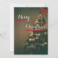 Modern Trendy Christmas , Dark Dusky Photo Holiday Card