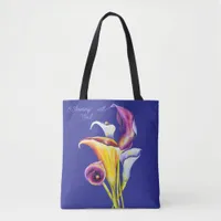 Calla Lillies Booming Watercolor Botanical Beauty Tote Bag