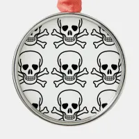 Skull and Crossbones Metal Ornament