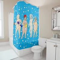 Funny Old People Covered in Bubbles     Shower Curtain