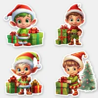 Cute Elf Gift Packing for Christmas Happy Holidays Sticker