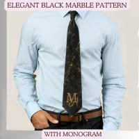 Elegant Black Marble  Neck Tie