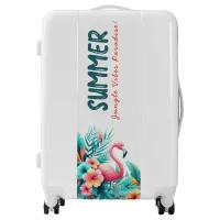 Tropical Jungle Summer Flamingo Pink Flamingo Luggage