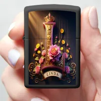 Linda Golden L With Floral Crown Zippo Lighter