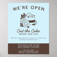 Cake Logo Bakery Business Reopening Poster