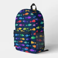 Rainbow fish in ocean cute colorful pattern printed backpack