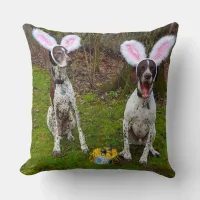 Easter Egg Hunt and Party Dogs Square Throw Pillow