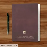 Luxe Monogram Burgundy Pocket Folder