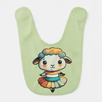 Cute Sheep Ballerina Baby Bib