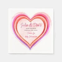 Little Sweetheart Valentine Watercolor Baby Shower Napkins