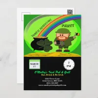 Budget St Patricks Day Leprechaun Pot of Gold Postcard