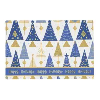 Blue Gold Christmas Merry Pattern#25 ID1009 Placemat