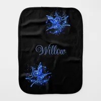 Personalized Lunar Moth Baby Burp Cloth