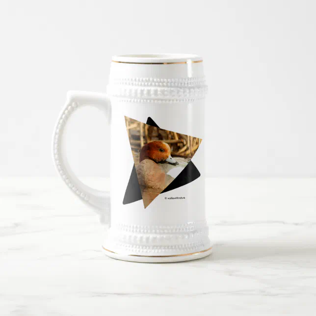 Handsome Stranger Eurasian Wigeon Duck at the Pond Beer Stein