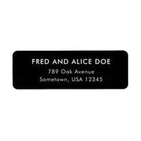 Minimal Sophisticated Black Wedding Return Address Label