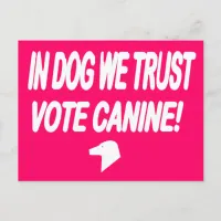 Vote Dog with White Text Postcard