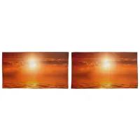 Tranquil Sunset Orange Golden Sky Over Sea Ocean Pillow Case