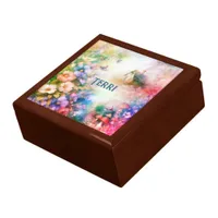 Monogram Name Cottagecore Watercolor Colorful | Gift Box