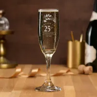 Sprig Leaves Anniversary Any Year ID1058 Champagne Flute